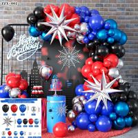 Kit Guirlande de Ballons Spider-Man Bio 2026, 109 Pièces, Super-Héros, Latex Asymétrique Moderne, Marque SHJY, Vente en Gros, Décoration de Fête d'Anniversaire