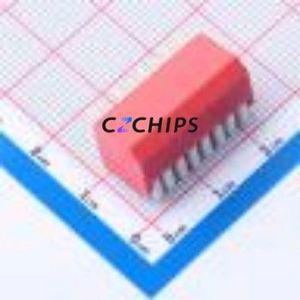 DP-08RP DIP Switch Through hole Component (THT) Switch Piano Key 8 2.54mm Red - Product Image 2