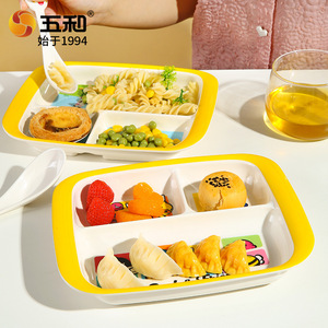B.Duck Kids <b>Dinner</b> <b>Tray</b> Melamine 3 Compartment Cartoon Design For Children Feeding - Product Image 3