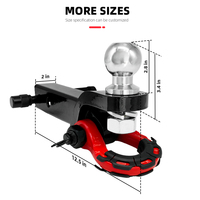 Enganche de Remolque 2 en 1 para Coche, Caravana, Barco, Vehículo, Soporte de Bola y Grillete de Alta Resistencia, Receptor para Remolque de 4350 kg, 4WD
