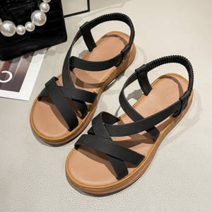 Sandali da donna con zeppe estive a 2 colori S9116 con cinturino posteriore con cinturino - Product Image 1