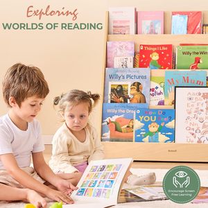 Nhà Máy Giá Bằng Gỗ Trẻ Em Đồ Nội Thất Cuốn Sách Giá <span class=keywords><strong>4</strong></span> Tier Nursery Trẻ Em Kệ Sách Lưu Trữ Kệ Hiển Thị Kệ Sách Cho Trẻ Em - Product Image 5