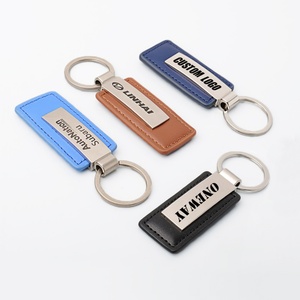 Wholesale Luxury PU Leather Carabiner Keychain Promotional Sublimation <b>Blank</b> <b>Key</b> Ring Custom Brand Logo Genuine Leather Keychain - Product Image 2