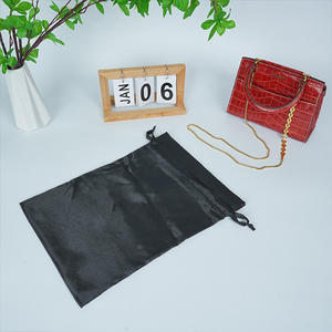 Sac cadeau pour bijoux en gros d'usine, pochette à cordon bleue, sac en soie avec logo personnalisé, sac anti-poussière - Product Image 1