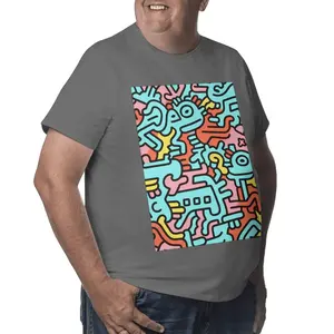 Image personnalisée grande taille T-shirt personnalisé pour homme Streetwear 100% coton Design uni avec techniques de sérigraphie d'impression contrastée - Product Image 2