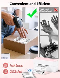 <span class=keywords><strong>Imprimante</strong></span> d'étiquettes thermiques Phomemo, 241BT 4X6 <span class=keywords><strong>Imprimante</strong></span> d'étiquettes d'expédition sans fil pour les petites entreprises - Product Image 4