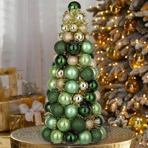 Bola de Navidad de Plástico para Decoración de Mesa, Chimenea, Impermeable, Irrompible, Colores Rojo/Dorado/Verde, para Interiores, Fiestas - Product Image 6