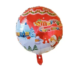 推特热门产品18英寸圣诞印花箔气球圣诞装饰品