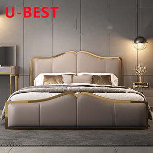 U-Best Mobilier pour chambre à coucher de luxe Nouveau design Cadre de lit jumeau de style américain Sommier en bois Yatak Letto Cama Lit Bedden - Product Image 1