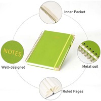 Carnet à spirales relié rigide format B5, planificateur hebdomadaire, agenda pour l'école/le bureau