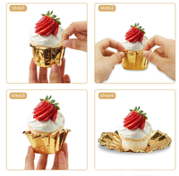 50 pièces jetables en papier d'aluminium doublure de Cupcake anti-graisse résistant à la chaleur tasse à muffins antiadhésif Mini gâteau bricolage moule de cuisson