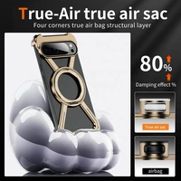Pour Google Pixel 9 Pro XL étui pare-chocs en métal sans cadre béquille 360 ° rotation aimant sans bordure antichoc téléphone couverture arrière or