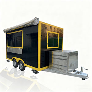 Commercial Towable Stainless Steel 4-Wheel 13ft Food Cart with Optional <b>Refrigerator</b> for Dessert and Ice Cream Mobile Vending - Product Image 3