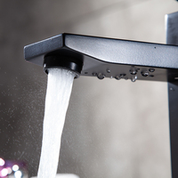 Laiton eau froide et chaude mélange carré noir bassin monotrou cuivre cuisson vernis Art bassin robinet