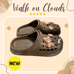 Sandales d'extérieur tendance pour hommes, à porter de deux façons, avec sangle réglable, sabots à motif d'ours de dessin animé, antidérapants, imperméables et respirants - Product Image 4