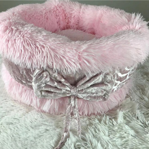 Оптовая продажа, Современная Высококачественная кровать для кошек и собак, мягкая плюшевая круглая кровать для маленьких собак - Product Image 3