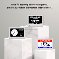 Horloge contre la démence pour personnes âgées, horloge numérique de 7 "avec date et jour de la semaine, heure d'arrivée automatique, grand calendrier non abrégé, réveils