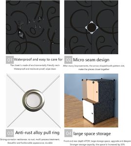 Lemari Pakaian Portabel untuk 20 Kubus Penyimpanan Organizer Desain Indah DIY Furnitur Sederhana Lemari Pakaian untuk Anak Perempuan - Product Image 5