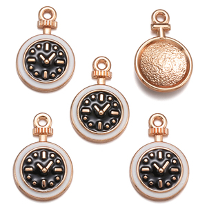 15 Styles émail breloques couleur or réveil montre pendentifs ajustement collier à faire soi-même Bracelet breloques pour la fabrication de bijoux W459 - Product Image 5