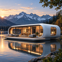 Capsule spatiale préfabriquée à faible coût, maison modulaire isolée avec intérieur complet pour l'attraction touristique et le glamping