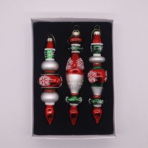 Bijou décoratif à double pointe en verre soufflé à la main, fait-main, décoration pour arbre <span class=keywords><strong>de</strong></span> noël, 20 pièces - Product Image 2