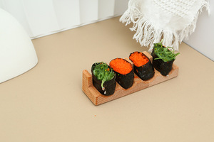 Bandeja Profesional de Madera de Haya para <span class=keywords><strong>Sushi</strong></span> y Tacos, Soporte de Presentación de Alimentos de Grado Restaurante para Rollos Hechos a Mano y Tacos, Ecológico - Product Image 3