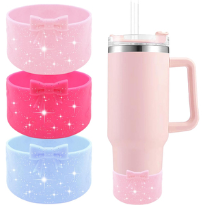 Anti-Slip BPA Free Eco-Friendly Tumbler Shining Cup Sleeve Cover <b>Glitter</b> Bling Water Bottle Protective Silicone Boot Snowboy - Product Image 2
