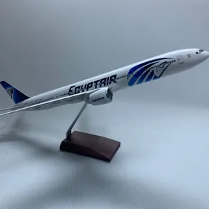 हवाई जहाज मॉडल बोइंग 777-300ER मिस्र हवा व्यापार उपहार सजावट शिल्प पैमाने 1/157 आकार 47cm