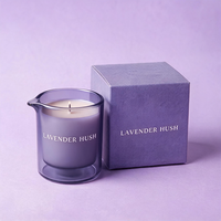 Pot en verre givré violet de 10 oz, unique, avec bec verseur, pour bougies parfumées, directement de l'usine