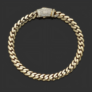 Bracelet cubain Moissanite Iced Out en argent sterling 925, serti clos, plaqué or 18 carats, style Hip Hop, maillons entrelacés - Product Image 2
