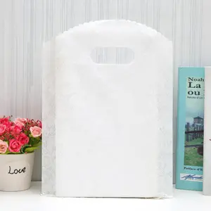 Custom own logo printing cheap gift plastic die cut hdpe shopping bag