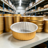 Mini barquette jetable en aluminium avec couvercle, qualité alimentaire, résistante au four, pour muffins et desserts (pour pâtisseries)