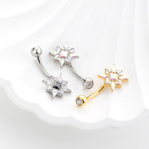 Титановые украшения ASTM F136, 16G, с фианитами, для пирсинга: лабрет, для губ, с внутренней резьбой, для пирсинга пупка, уха, хряща, трагуса, хеликса, для женщин - Product Image 4