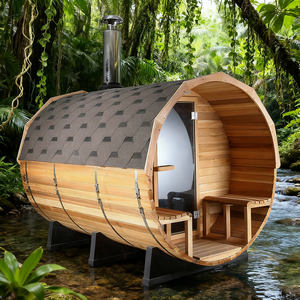 ไม้ซีดาร์สีแดงสำหรับ2-6คนมีฟังก์ชั่นอบไอน้ำแบบอุ่นถังซาวน่ากลางแจ้งพร้อมเตาใช้ได้ในแคนาดา - Product Image 2