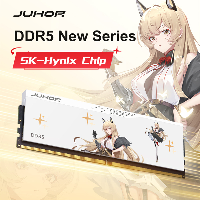 JUHOR DDR5 6000MHz 32GB 16GB*2 ECC RAM 1.4V CL34 Hynix Desktop Stock Overclocking High Performance 3-Year Warranty RoHS