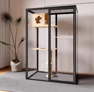 Villa multinivel <span class=keywords><strong>para</strong></span> gatos de madera maciza, jaula espaciosa <span class=keywords><strong>para</strong></span> gatos con árbol rascador, mueble <span class=keywords><strong>para</strong></span> mascotas de interior, jaula <span class=keywords><strong>para</strong></span> gatos. - Product Image 1