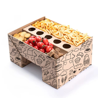 Tiroir de rangement à emporter pliable avec logo personnalisé recyclé avec impression écologique Boîte à plateau de restauration en carton
