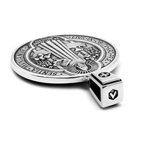 Fabrication en gros, prix bas, argent Antique, médaille de Saint-bénett