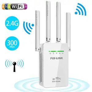 Pabrik Pixlink 300mbps nirkabel Wifi jaringan Gigabit 2 port Router Wifi Gigabit Repeater sinyal Booster