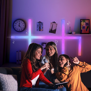 Ohanee rgbic <span class=keywords><strong>DIY</strong></span> Giấc mơ thông minh màu sắc thông minh LED bảng điều khiển nhà thanh ánh sáng Wifi hồng ngoại ma thuật nối đèn cho phòng trò chơi phòng ngủ - Product Image 5