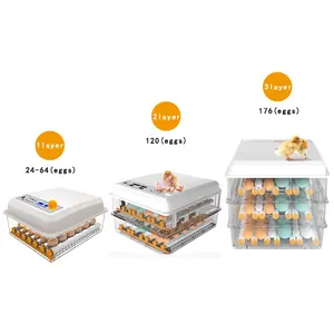 Wholesale Low Price Fully automatic chicken duck turkey goose egg incubator hatching machine with 12 V and 220v wires