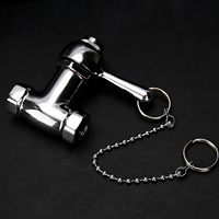Robinet de douche robuste à fermeture automatique en laiton chromé sans plomb avec chaîne de tirage, raccords FIP 1/2 pouce