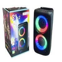 Moins cher bonne qualité 10W RGB haut-parleur de fête en plein air Portable Rechargeable batterie scène haut-parleurs chariot haut-parleur