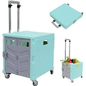 Small Mini Portable Foldable Supermarket Folding Shopping Cart Trolley For Supermarket