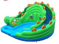 Château sautant gonflable de glissière humide gonflable de thème de bande dessinée pour des enfants gonflables avec le parc aquatique