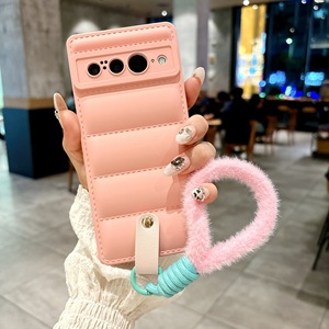 Funda de teléfono con chaqueta de plumón suave para Google Pixel 6 6A 7 7A 8 Pro 9, funda protectora con cordón para correa de muñeca - Product Image 5