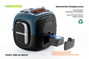 Altavoz Karaoke Hopestar PARTY ONE ULTIMATE Original con Micrófono, 160w de Alta Potencia, Resistente al Agua, con Micrófono y Bluetooth - Product Image 2