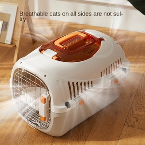 Yeni moda katı plastik kedi hava durumda taşınabilir Pet nakliye taşıma kafesi sırt çantası tarzı katı kedi çantası araba taşıma için - Product Image 3