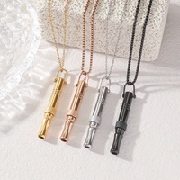 Collier de Respiration Anti-Stress en Acier Inoxydable, Pendentif de Foi, Bijou Tendance, Vente en Gros pour Femmes et Hommes, Cadeau de l'Aïd