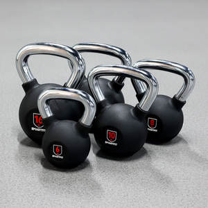 Kettlebells en caoutchouc SMARTFIT avec noyau en acier, ensemble de kettlebells personnalisables avec logo, en <span class=keywords><strong>kg</strong></span> et en lb, équipement de fitness pour la salle de sport - Product Image 4